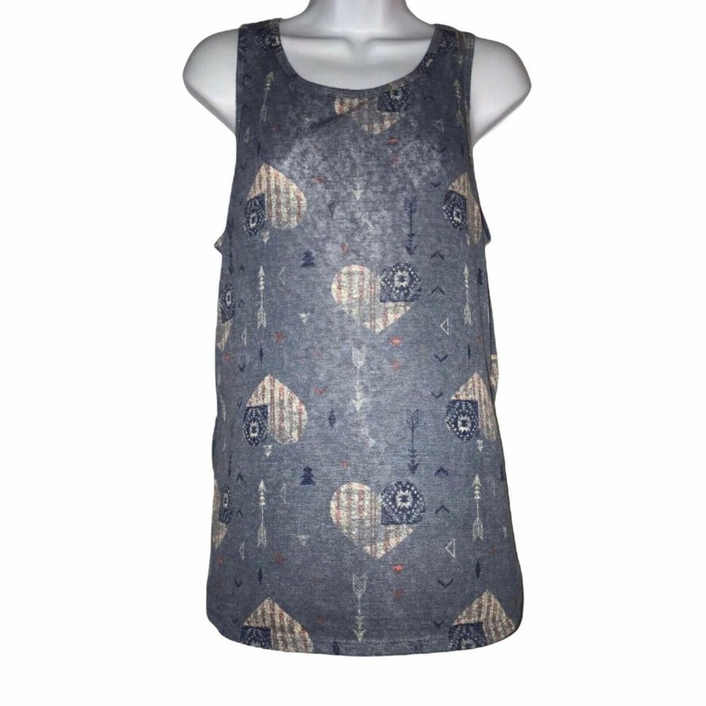 Wallflower Blue Mildly Sheer Patriotic Tank Top L